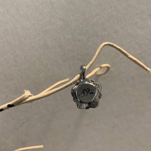 Sophia Fiori Sterling Silver Flower Pendant With Rhinestone Gem - Picture 2 of 2